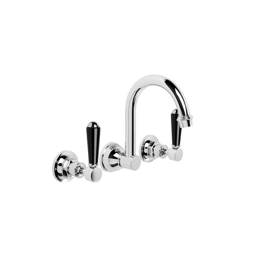 Brodware Winslow Wall Set Black Porcelain Lever Durobrite Chrome 4