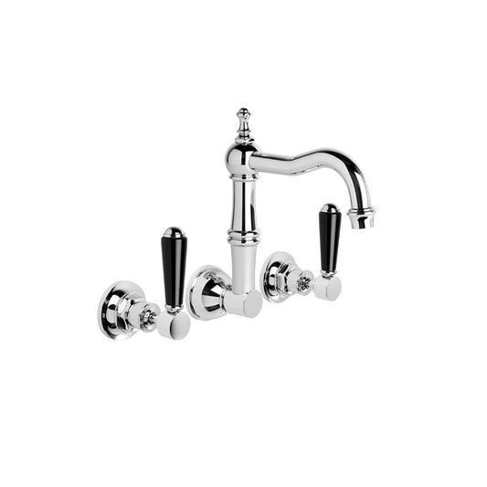 Brodware Winslow Wall Set Black Porcelain Lever Durobrite Chrome 7