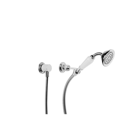 Brodware Winslow Handshower With White Porcelain Insert Hand Piece Durobrite Chrome