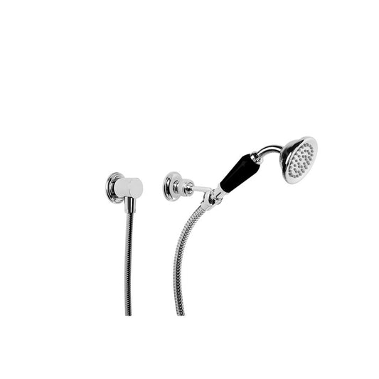 Brodware Winslow Handshower With Black Porcelain Insert Hand Piece Durobrite Chrome