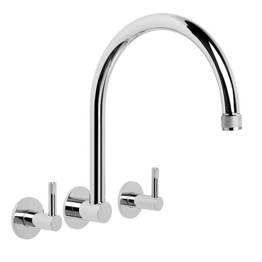 Brodware Yokato Wall Set With Knurled Lever Durobrite Chrome 3