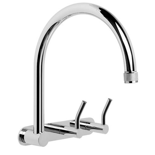 Brodware Yokato Wall Set With Upswept Lever Durobrite Chrome 3