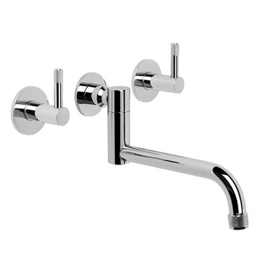 Brodware Yokato Wall Set With Knurled Lever Durobrite Chrome 5