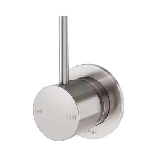 Phoenix Vivid Slimline Up Shower Wall Mixer Brushed Nickel