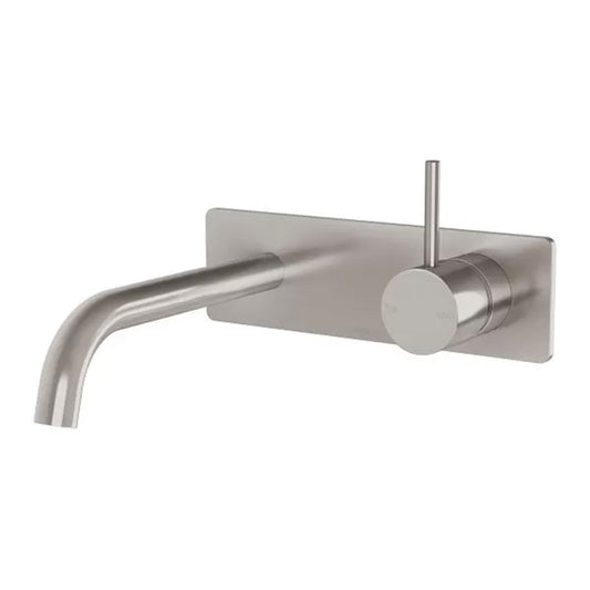Vivid Slimline Up Basin Bath Wall Mixer Set Brushed Nickel