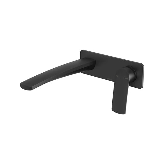 Phoenix Mekko Switchmix Wall Basin Bath Mixer Set 200Mm Fit Off Kit Matte Black