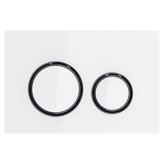 Geberit Sigma21 Dual Flush Button And Actuator Plate White-Black Chrome-White