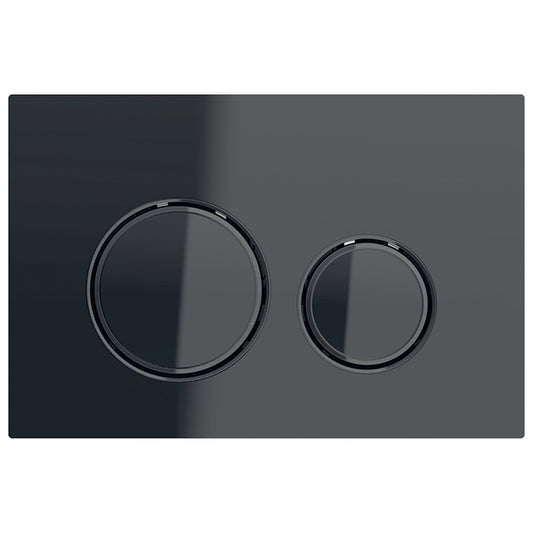 Geberit Sigma21 Dual Flush Button And Actuator Plate Black-Black Chrome-Black