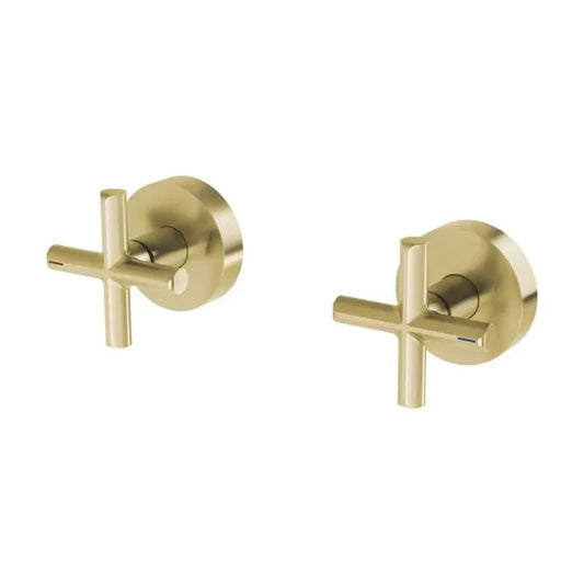 Phoenix Vivid Slimline Plus Wall Top Assemblies 15Mm Extended Spindles Brushed Gold