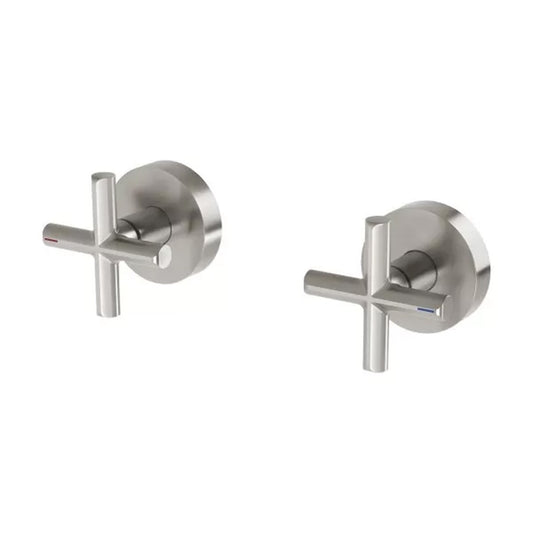 Phoenix Vivid Slimline Plus Wall Top Assemblies 15Mm Extended Spindles Brushed Nickel