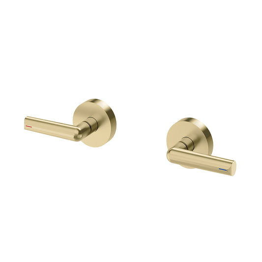 Phoenix Vivid Slimline Plus Lever Wall Top Assemblies 15mm Extended Spindles Brushed Gold
