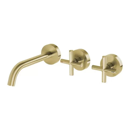 Phoenix Vivid Slimline Plus Wall Basin Bath Hostess Set 180Mm Outlet Brushed Gold