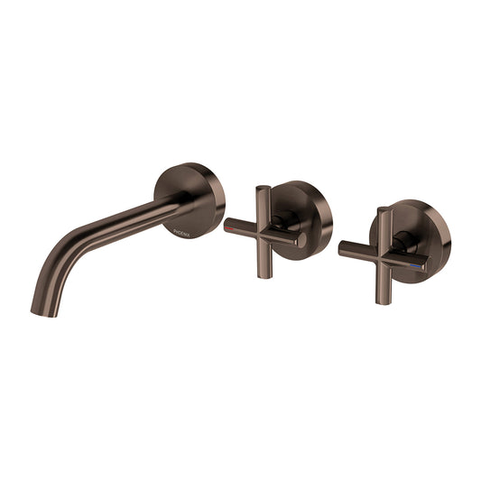 Phoenix Vivid Slimline Plus Wall Basin / Bath Hostess Set 180mm Outlet Brushed Bronze