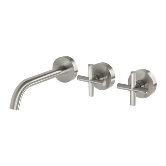 Phoenix Vivid Slimline Plus Wall Basin Bath Hostess Set 180Mm Outlet Brushed Nickel