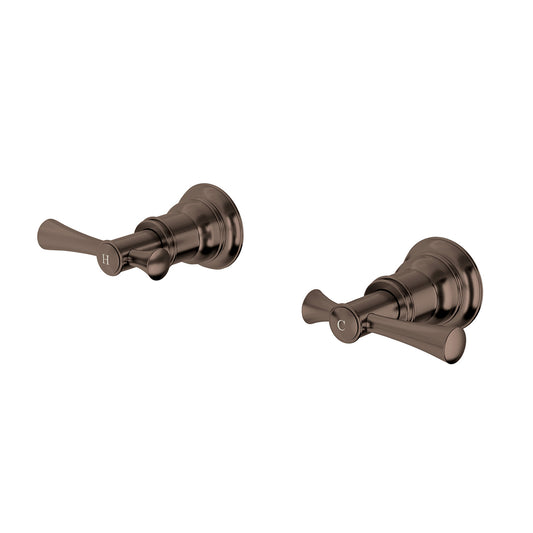 Phoenix Cromford Wall Top Assemblies 15mm Extended Spindles Brushed Bronze