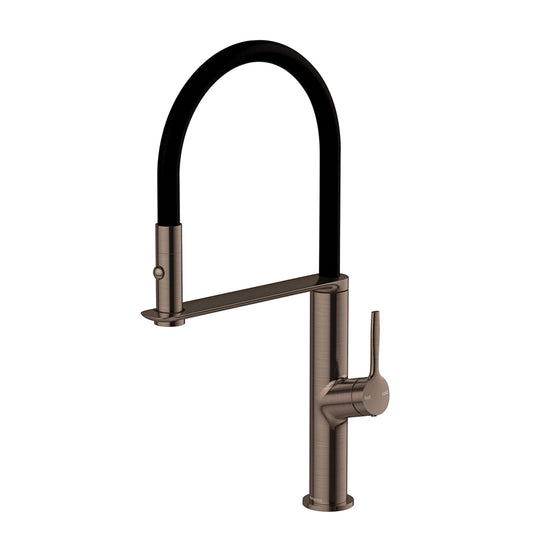 Phoenix Vask Flexible Hose Sink Mixer 200mm Brushed Bronze