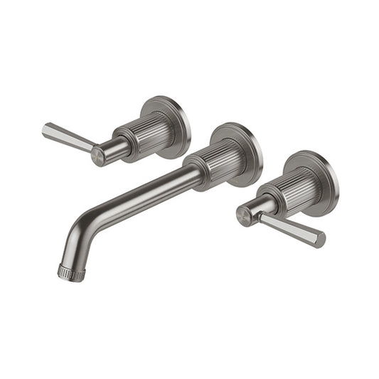Phoenix Wiltern Wall Basin / Bath Tap Set, Brushed Carbon