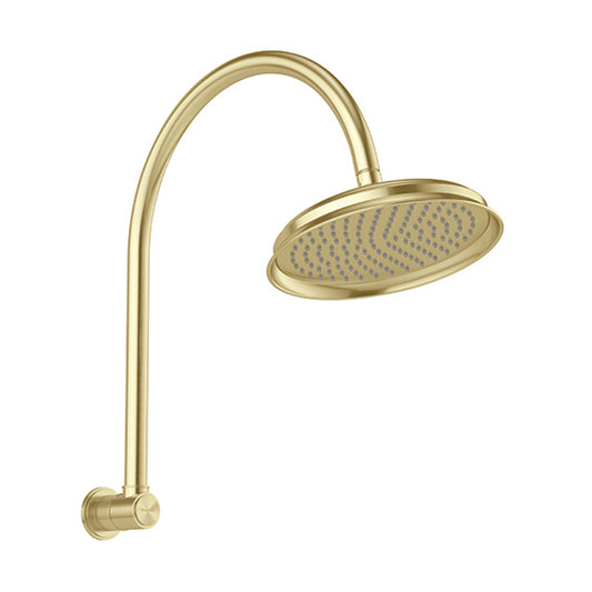 Phoenix Wiltern High-Rise Shower Arm & Rose, Brushed Gold