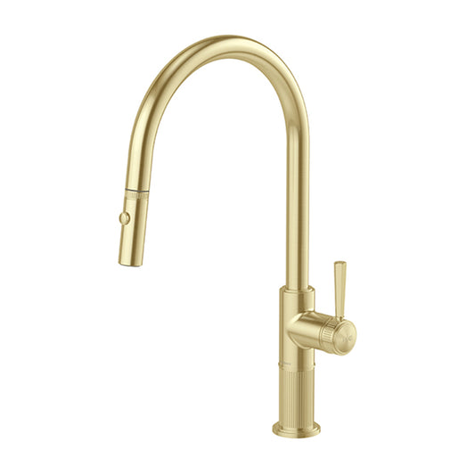 Phoenix Wiltern Pull Out Sink Mixer, Brushed Gold