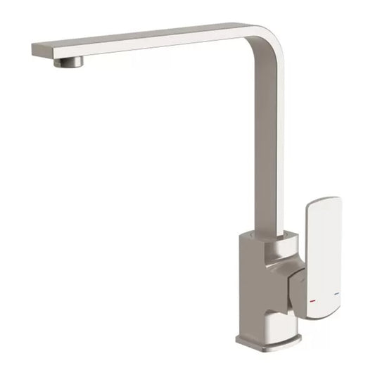 Phoenix Teva Sink Mixer 200mm Squareline, Brushed Nickel