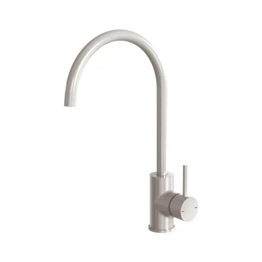 Phoenix Pina Sink Mixer 200Mm Gooseneck Brushed Nickel