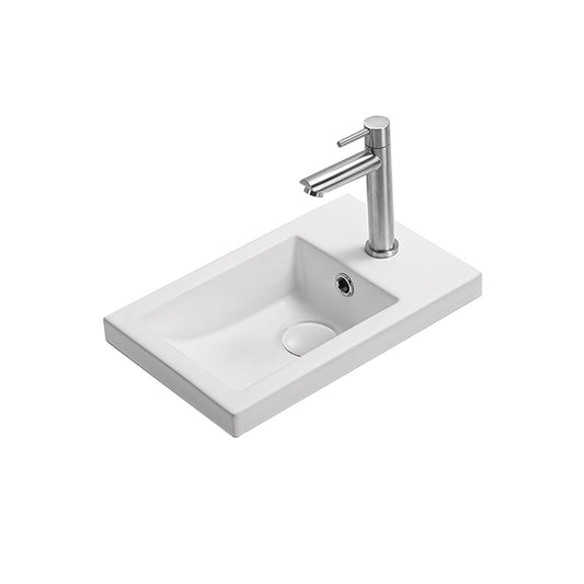 Seima Plati 245 Ceramic Inset Basin White Silk Matte