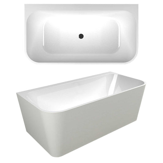 Seima Plati 130 Back Wall Bath 1700mm - Gloss White