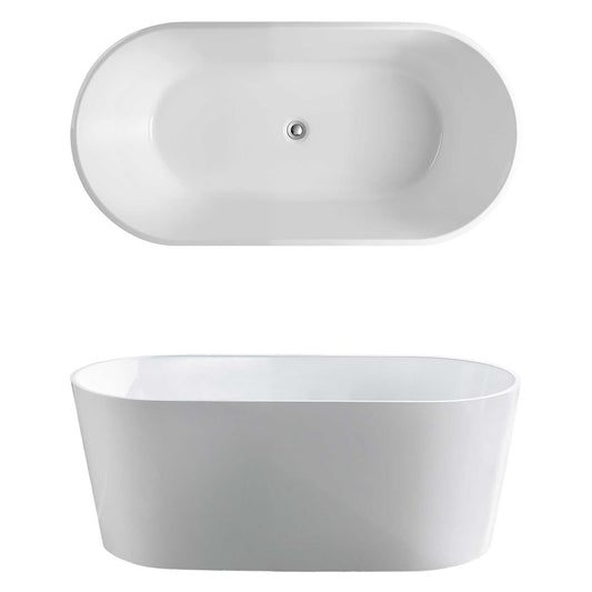 Seima Limni 101 Freestanding Bath No Overflow 1500mm Gloss White