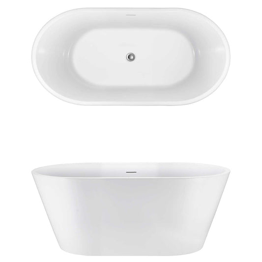 Seima Syros 105 Freestanding Bath 1500mm Gloss White - Overflow