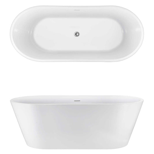 Seima Syros 105 Freestanding Bath Integrated Overflow 1700mm Gloss White