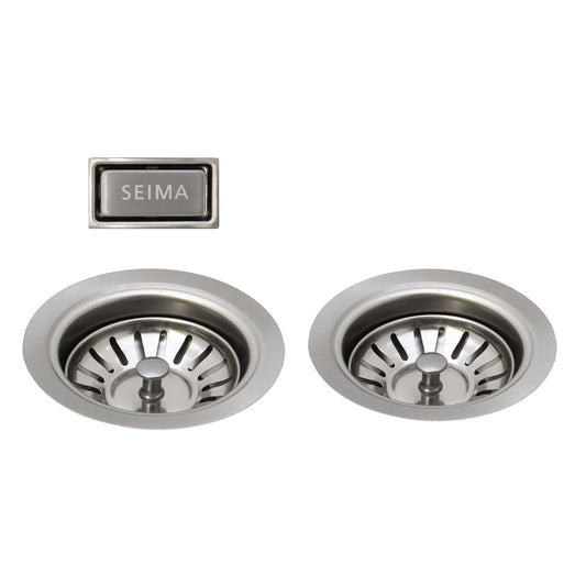 Seima Double Sink Waste and Overflow Cover for Oros Arqstone Sink Stainless Steel