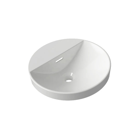 Syros 400 Ceramic Inset Basin No Tap Hole White