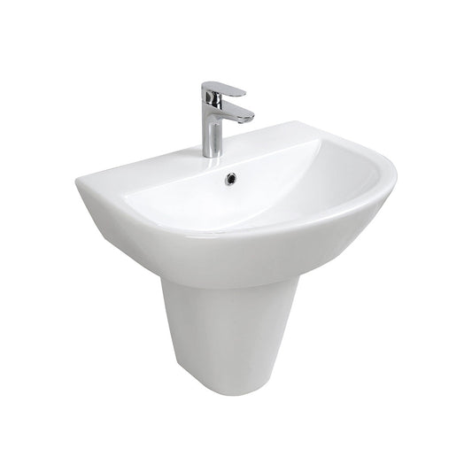 Seima Chios 600 Ceramic Wall Basin 1 Tap Hole White
