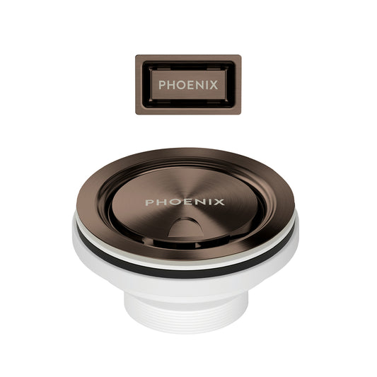 Phoenix Covered Sink Basket Waste with Overflow Brushed Bronze