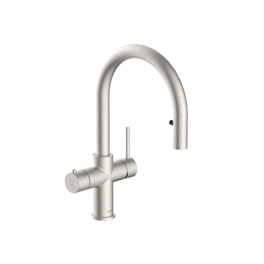 Peppy Taps Pull Out 4 in 1 Boiling, Ambient, Hot & Cold Mains Tap Brushed Nickel
