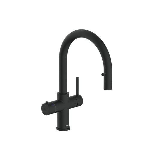 Peppy Taps Pull Out 4 in 1 Boiling, Ambient, Hot & Cold Mains Tap Matte Black