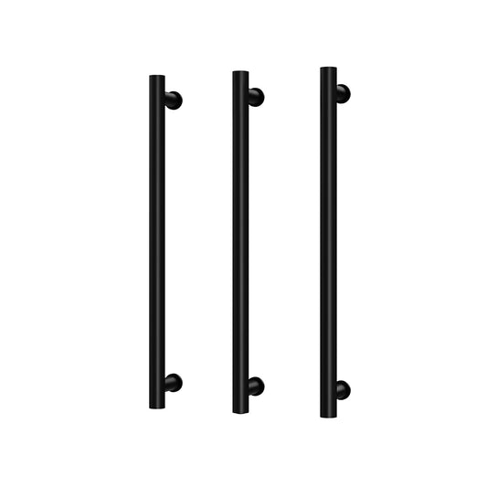 Phoenix Heated Triple Towel Rail Round 600mm Matte Black