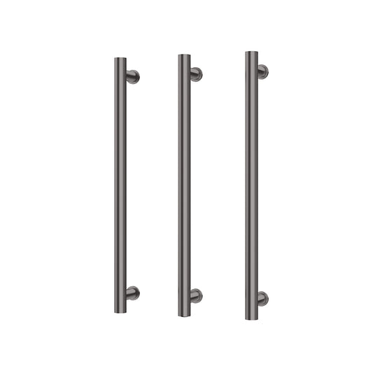 Phoenix Heated Triple Towel Rail Round 600mm Brushed Carbon