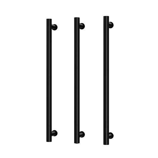 Phoenix Heated Triple Towel Rail Round 800mm Matte Black