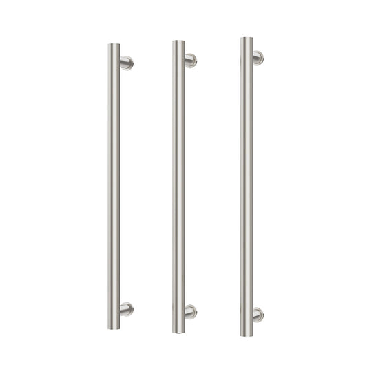 Phoenix Heated Triple Towel Rail Round 800mm Brushed Nickel