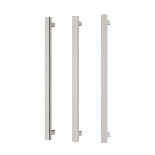 Phoenix Heated Triple Towel Rail Square 800mm Brushed Nickel