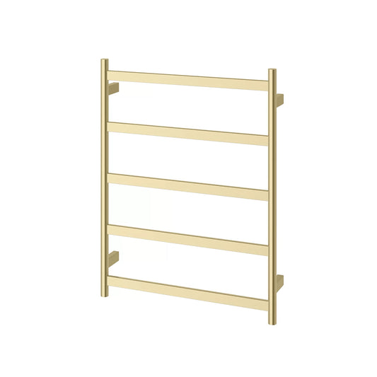 Phoenix Five Flat Bar Heated Towel Ladder Gold