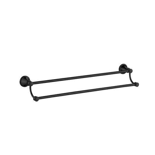 Ikon Clasico Double Towel Rail 800mm Matte Black