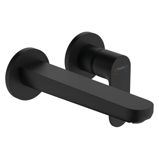 Hansgrohe Rebris S Single Lever Basin Mixer Wall Mounted With Spout Matte Black