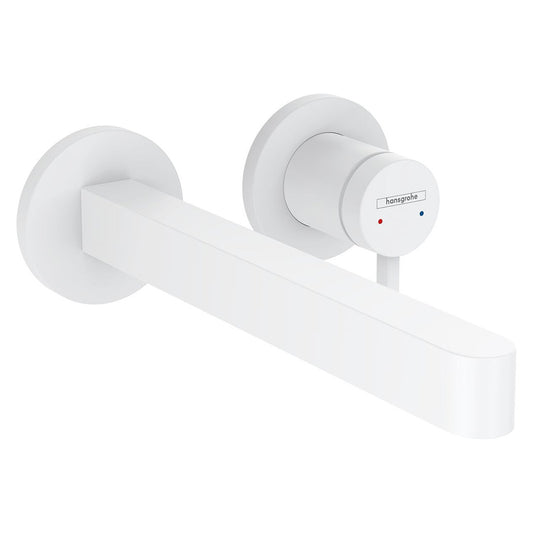 Hansgrohe Finoris Single Lever Basin Mixer Wall Mounted With Spout 22 8Cm Matte White