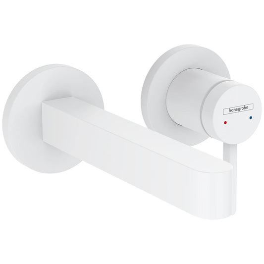 Hansgrohe Finoris Single Lever Basin Mixer Wall Mounted With Spout 16 8Cm Matte White