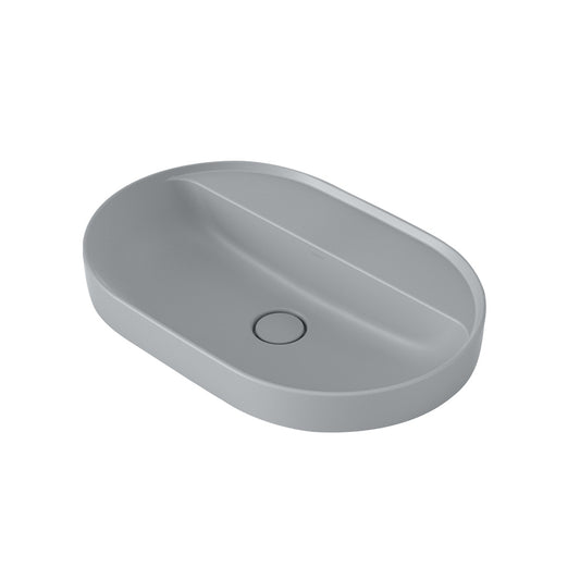 Caroma Liano Ii 600Mm Pill Inset Basin With Tap Landing 0 Tap Hole Matte Grey