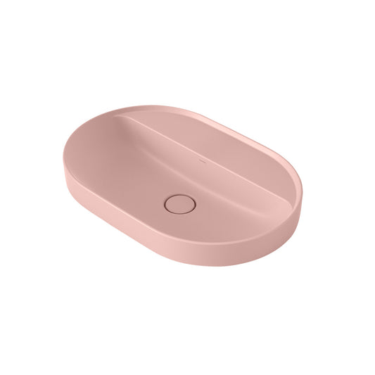 Caroma Liano Ii 600Mm Pill Inset Basin With Tap Landing 0 Tap Hole Matte Pink
