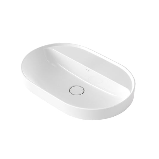 Caroma Liano Ii 600Mm Pill Inset Basin With Tap Landing 0 Tap Hole White