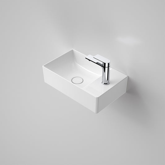 Caroma Urbane Ii Hand Wall Basin Chrome 1 Tap Hole